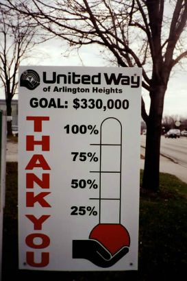 United Way Arlington Heights.  Use your logo in a creative way, temporary or permanent. 